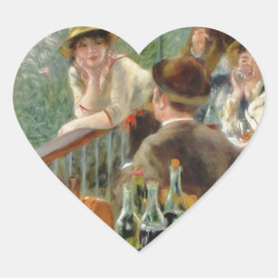 Luncheon of the Boating Party Vintage Renoir Heart Sticker