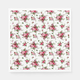 Luncheon Paper Napkins-Pink & Red Roses Napkin
