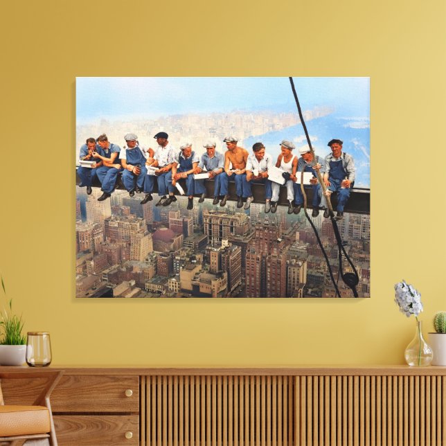 Lunchtime Atop a Skyscraper Remastered 1932 Canvas Print (Insitu(LivingRoom))