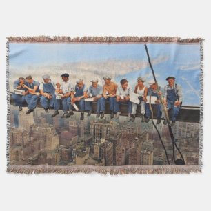 Lunchtime Atop a Skyscraper Remastered 1932 Throw Blanket