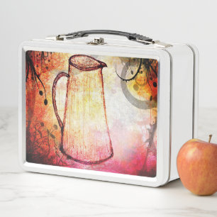 Lunchtime Nostalgia: Vintage Thin Jug Design Tiffi Metal Lunch Box