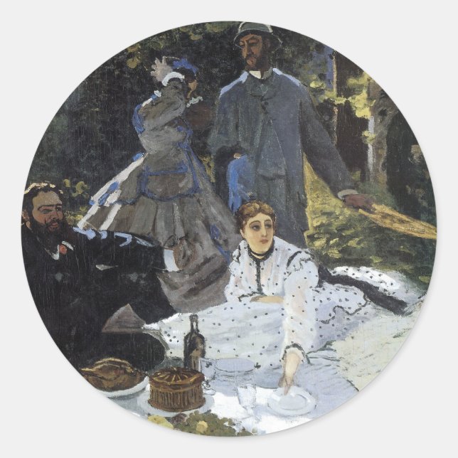 Lunchtime on the Grass Classic Round Sticker (Front)