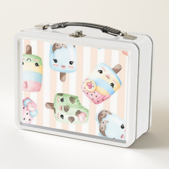 Lunchtime Sundaes: White Lunch Box with a Cool Ice (Front)