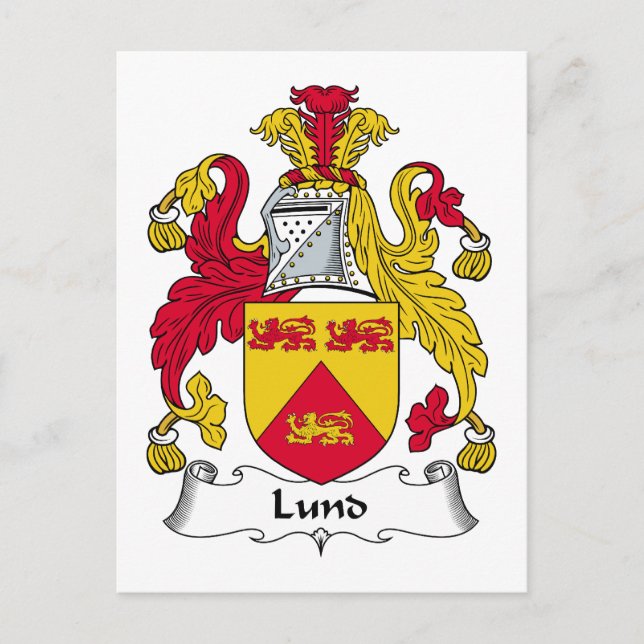 Lund Family Crest Postcard (Front)