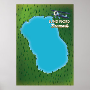 Lund Fjord Denmark map Poster