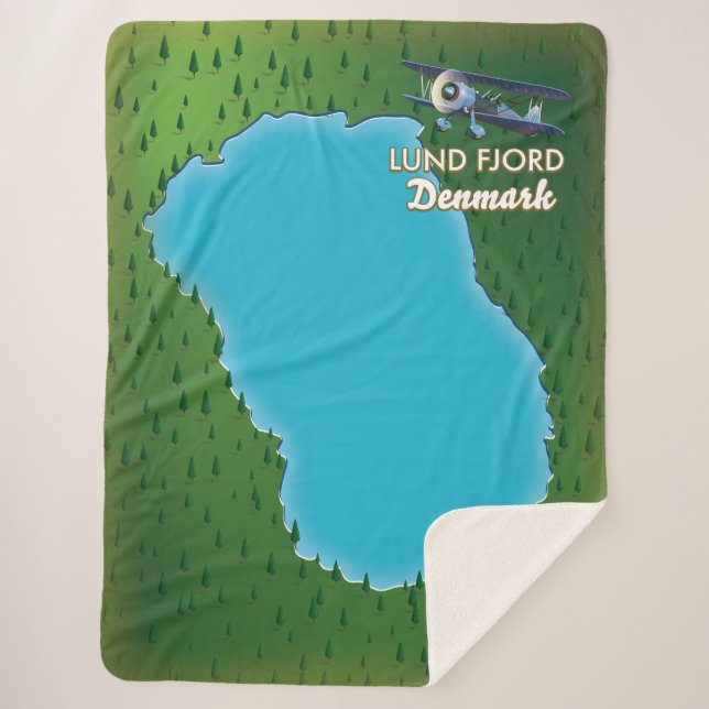 Lund Fjord Denmark map Sherpa Blanket (Front)