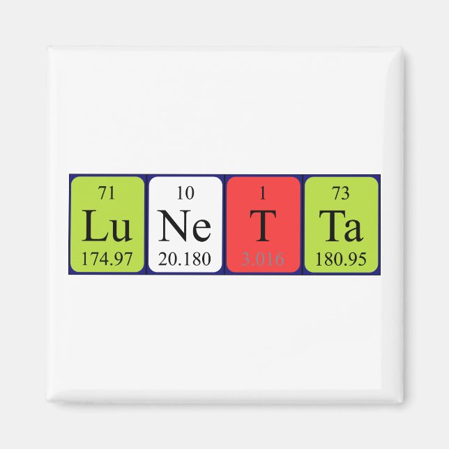 Lunetta periodic table name magnet (Front)