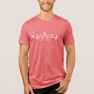Lung Anatomy Heartbeat Tri-Blend Shirt