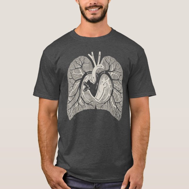 Lung Anatomy  Human heart lungs  Vintage T-Shirt (Front)
