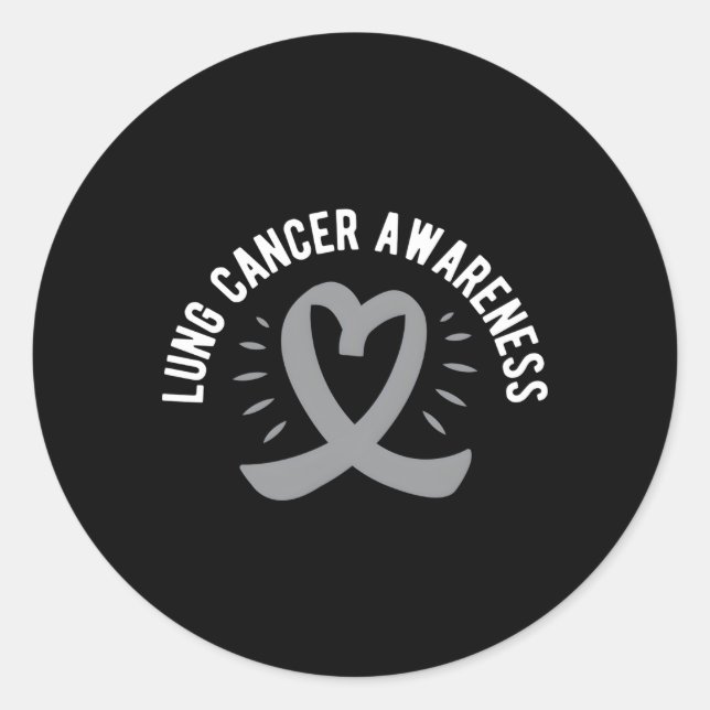 Lung Cancer Awareness Classic Round Sticker (Front)