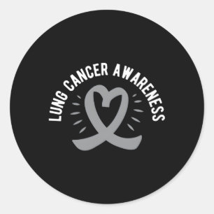 Lung Cancer Awareness Classic Round Sticker