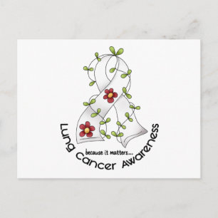 Lung Cancer Awareness FLOWER RIBBON 1 Postcard