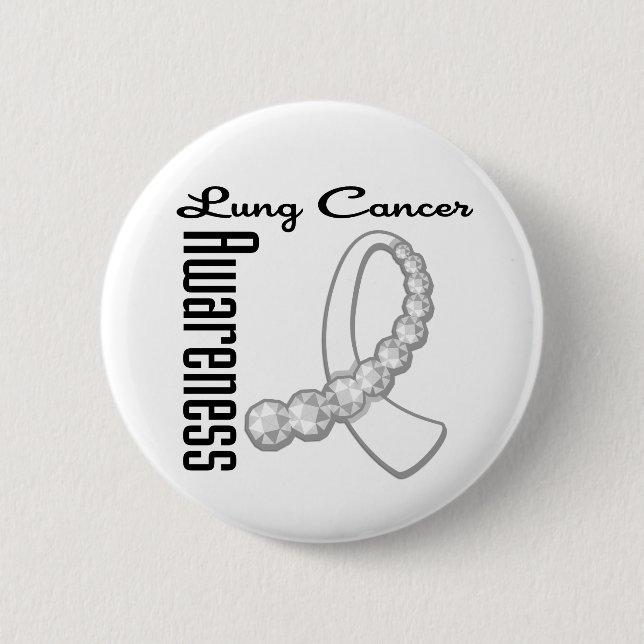 Lung  Cancer Awareness Gemstone Ribbon 6 Cm Round Badge (Front)