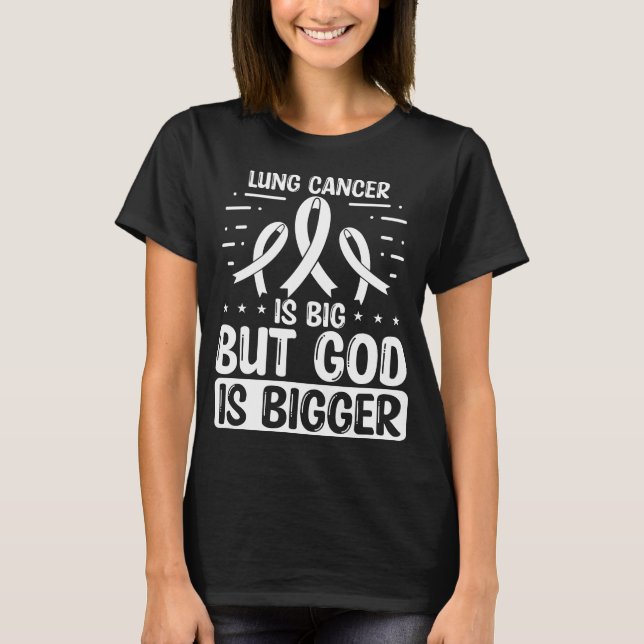 Lung Cancer Awareness God Lung Cancer Ribbon T-Shirt (Front)