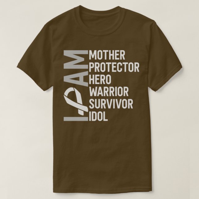 Lung Cancer Awareness I Am Mother Hero Warrior Sur T-Shirt (Design Front)