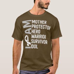 Lung Cancer Awareness I Am Mother Hero Warrior Sur T-Shirt