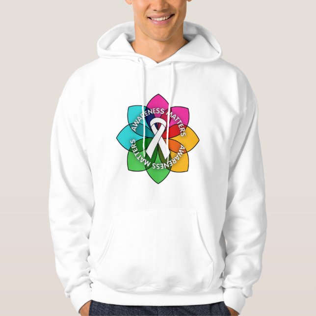 Lung Cancer Awareness Matters Petals Hoodie (Front)