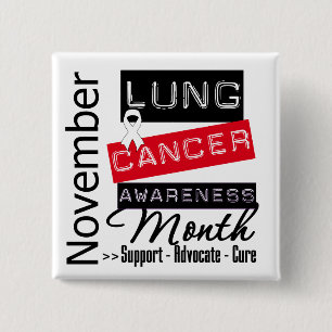 Lung Cancer Awareness Month 15 Cm Square Badge