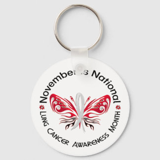 Lung Cancer Awareness Month Butterfly 3.3 Key Ring