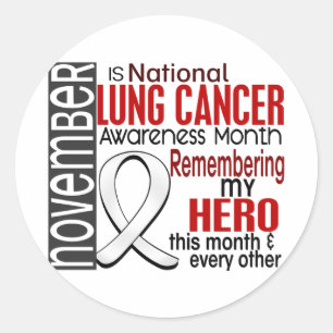 Lung Cancer Awareness Month Ribbon I2.2 Classic Round Sticker