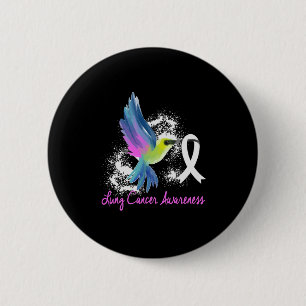 Lung Cancer Awareness Pearl Ribbon 6 Cm Round Badge