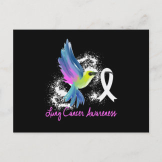 Lung Cancer Awareness Pearl Ribbon Announcement Postcard