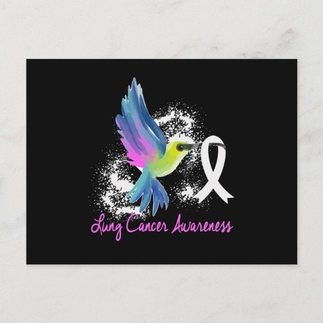 Lung Cancer Awareness Pearl Ribbon Announcement Postcard (Front)