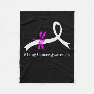 Lung Cancer Awareness Pearl Ribbon Fleece Blanket