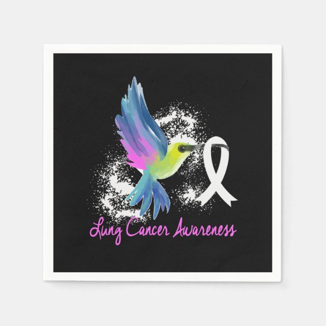 Lung Cancer Awareness Pearl Ribbon Napkin (Front)