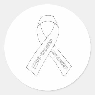 lung cancer Awareness Ribbon Classic Round Sticker