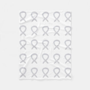 Lung Cancer Awareness Ribbon Fleece Blankets