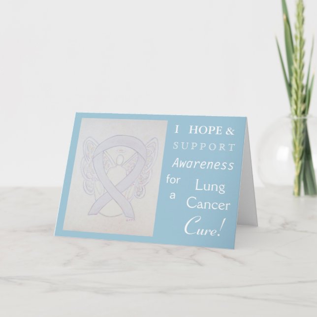 Lung Cancer Awareness Ribbon Greeting Card (Front)