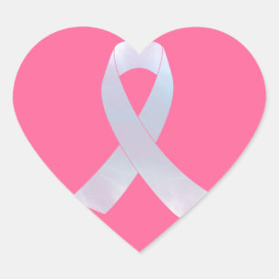 Lung Cancer Awareness Ribbon Heart Sticker
