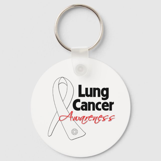 Lung Cancer Awareness Ribbon Key Ring (Front)