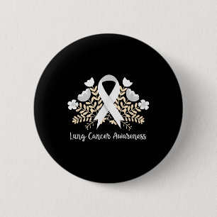 Lung Cancer Awareness Ribbon Lung Cancer 6 Cm Round Badge