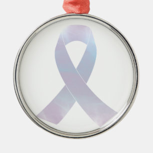 Lung Cancer Awareness Ribbon Metal Tree Decoration