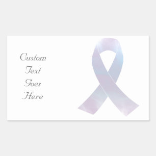 Lung Cancer Awareness Ribbon Rectangular Sticker