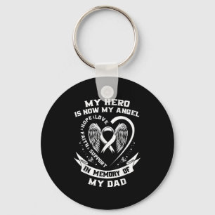 Lung Cancer Awareness Shirts Dad My Hero Is Now My Key Ring