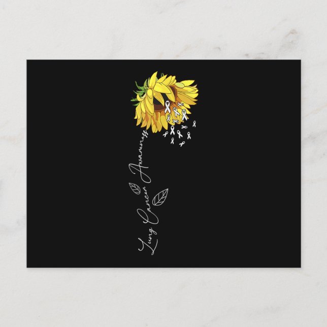 Lung Cancer Awareness Sunflower Invitation Postcard (Front)