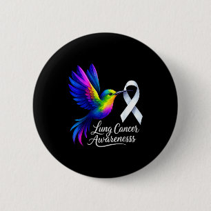 Lung Cancer Awareness Survivor Bird Artwork 6 Cm Round Badge