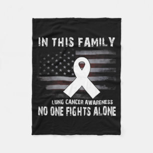 Lung Cancer Awareness Survivor Design Fleece Blanket