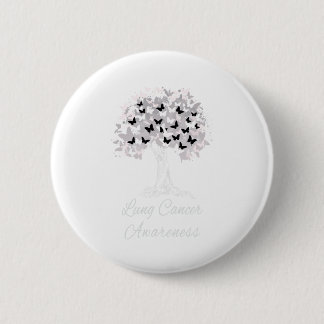 Lung Cancer Awareness Warrior Tree Hope Gift 6 Cm Round Badge