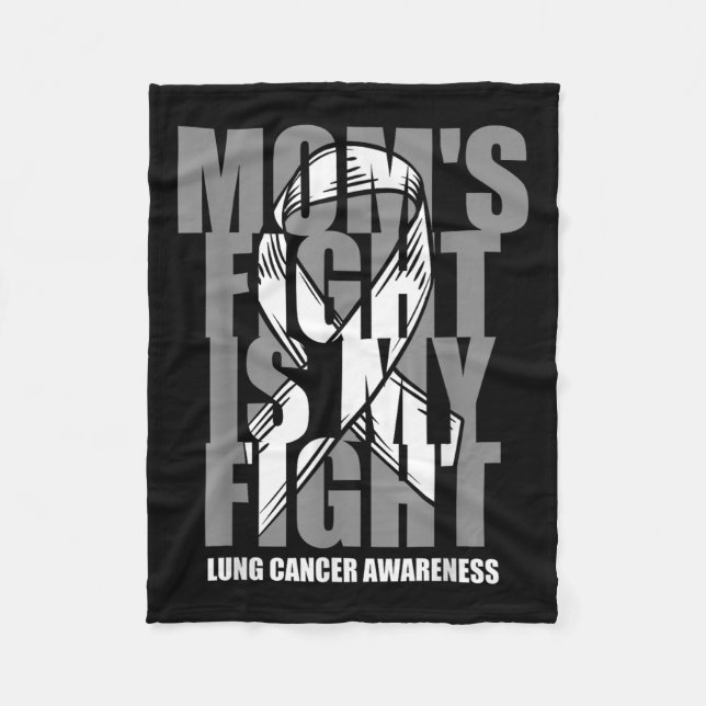 Lung Cancer Awareness White Ribbon November Moms F Fleece Blanket (Front)