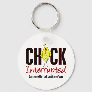 Lung Cancer Chick Interrupted Key Ring