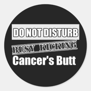 Lung Cancer Do Not Disturb Kicking Butt Classic Round Sticker