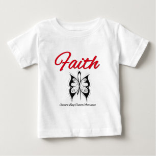 Lung Cancer Faith Butterfly Ribbon Baby T-Shirt