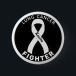 Lung Cancer Fighter Ribbon Black Button<br><div class="desc">Lung Cancer Fighter Ribbon Black Button for awareness and support for people fighting lung cancer.</div>