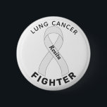 Lung Cancer Fighter Ribbon White Button<br><div class="desc">Lung Cancer Fighter Ribbon White Button for awareness and support for people fighting lung cancer.</div>
