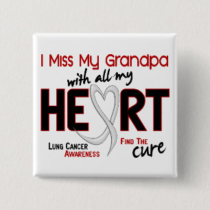 Lung Cancer I Miss My Grandpa 15 Cm Square Badge