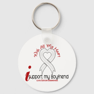 Lung Cancer I Support My Boyfriend Key Ring